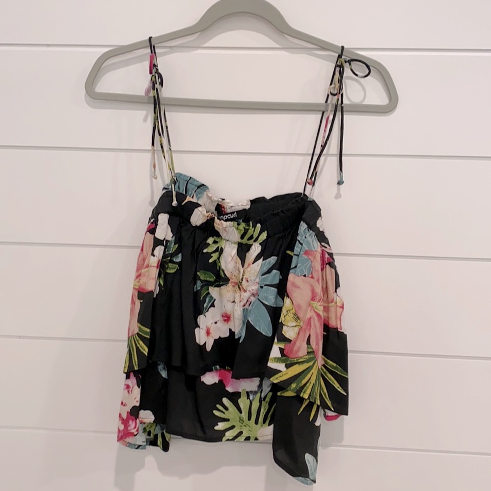Floral rip curl crop top